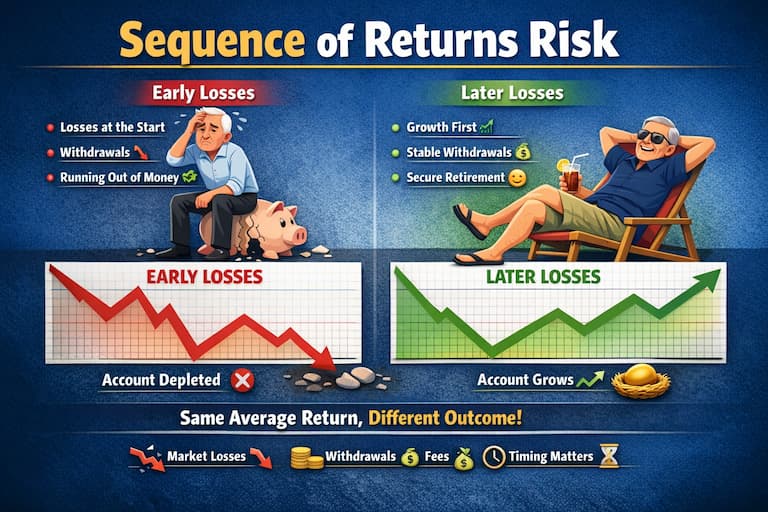 Impact of early versus later losses in sequence of return risks